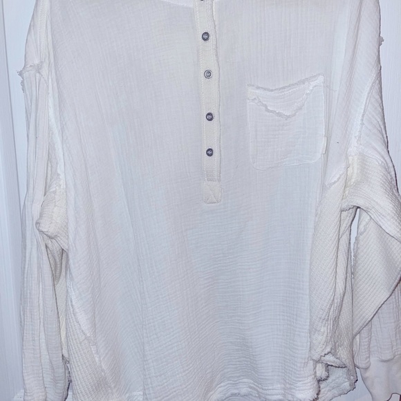 Free People White oversized shirt - Picture 2 of 3